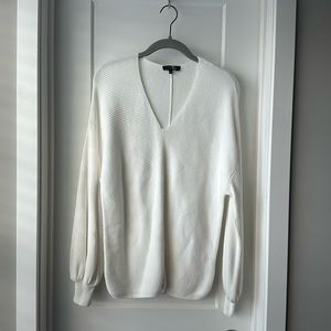 1. State Ribbed Balloon Sleeve Cotton Blend Sweater